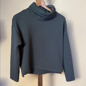 New Balance Quilted Cowl Neck Sweater - Dark Green